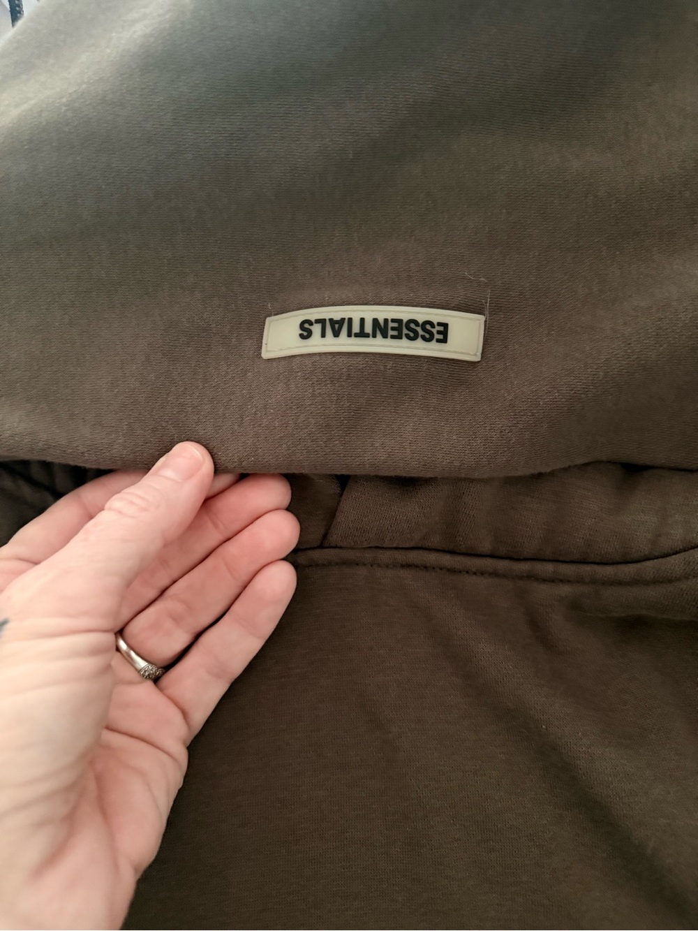 Essentials Brown Hoodie with Contrast Essentials Patch - Picture 2 of 6